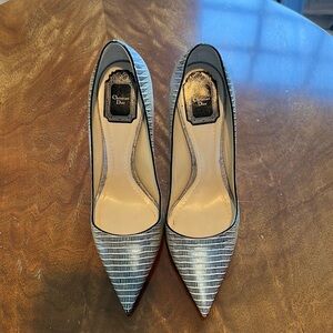 Authentic Christina Dior black and white 4 inch pumps size 39